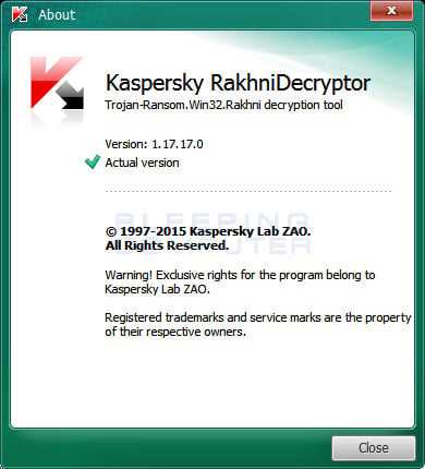 Скачать Kaspersky RakhniDecryptor 121155 Crack Patch - бесплатно и безопасно